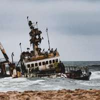 Schiffswrack aus der Nähe